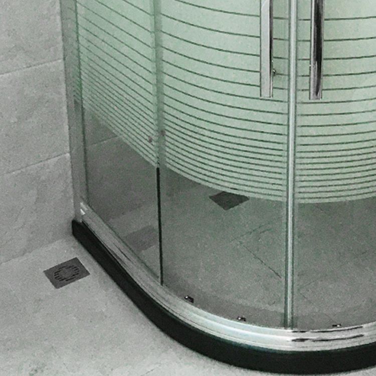 Rounded Framed Shower Enclosure Tempered Glass Double Sliding Shower Kit