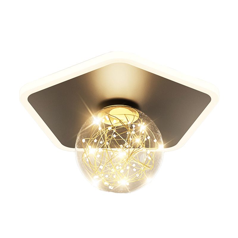 Black LED Ceiling Light Modernism Flush Mount Lighting for Kitchen