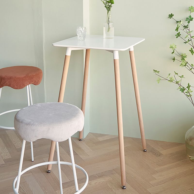 Beech Solid Wood Legs Bar Table Glam Round and Square Bar Table