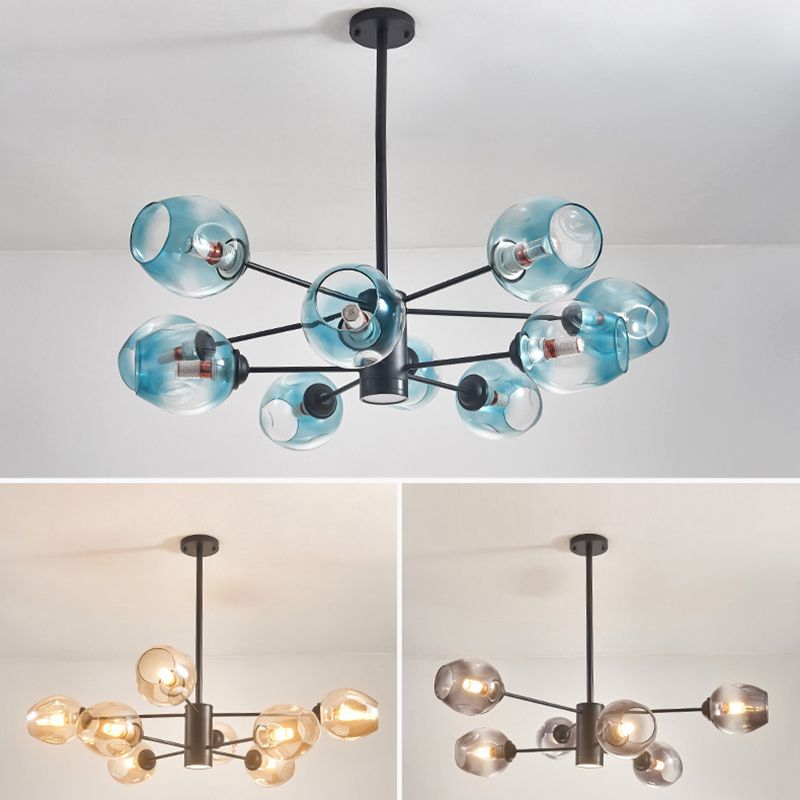 Luces de techo colgantes de vidrio de lámpara de Sputnik de lámpara moderna con cable colgante para sala de estar