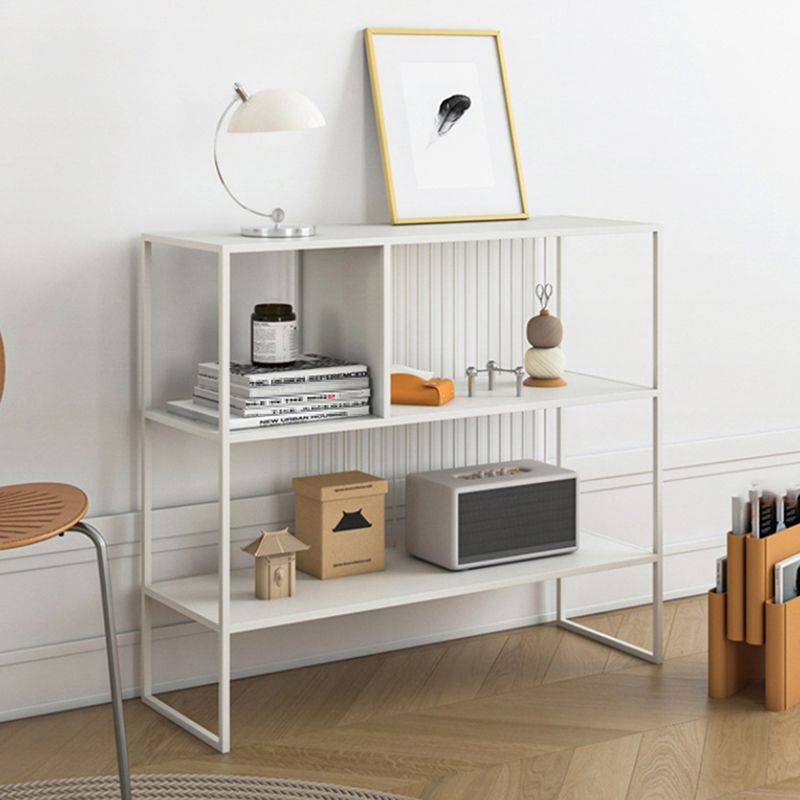 Contemporary Horizontal Metal Bookshelf Open Back Bookcase with Shelves