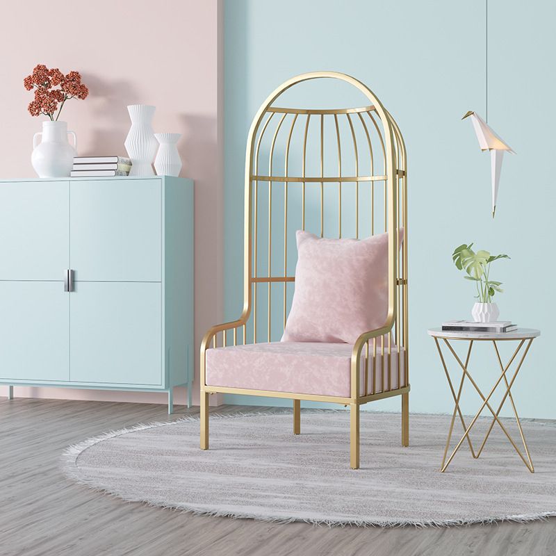Glam Fabric Arms Included with Pillow Basic Four Leg Accent Armchair