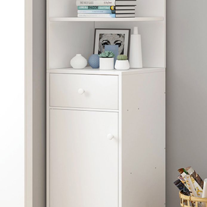 Contemporary White Water Resistant Cabinet with Drawers Corner Cabinet