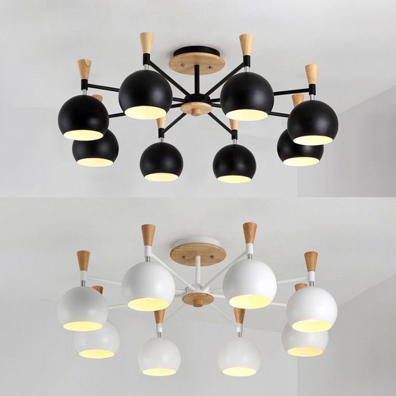 Lampaggio a forma di palla Light Light Nordic Style Nordic Apparecchiatura a sospensione in legno