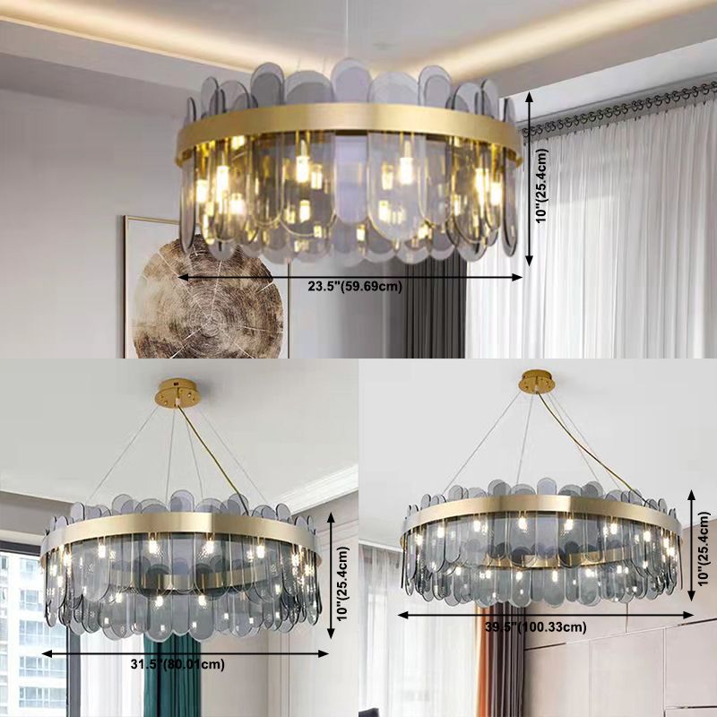 Drum Kronleuchter Leuchte moderne Glasanhänger Beleuchtung für das Restaurant