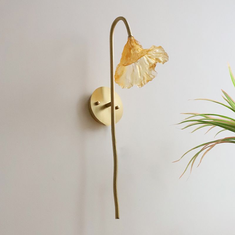 Modern Metal Sconce Light Fixture Glass Shade Wall Sconce Lighting for Bedroom