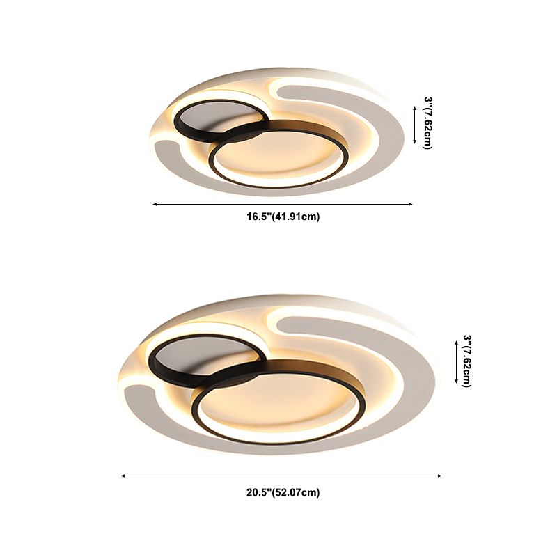 Plafonnier LED à anneau fin Simplicité Acrylique 3 têtes Plafonnier en LED intégrée