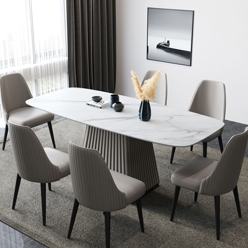 Nordic Metal Side Chair Parsons Armless Chair with Black Legs