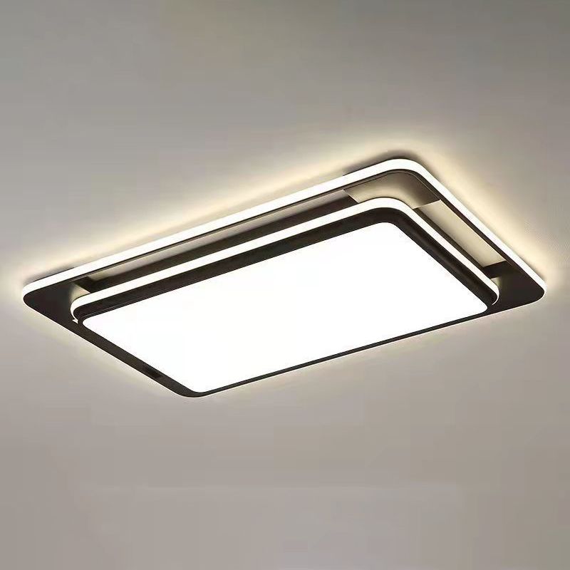 Black Modern Style Flush Ceiling Lights 1-Light Geometric Acrylic Flush Mount Fixture
