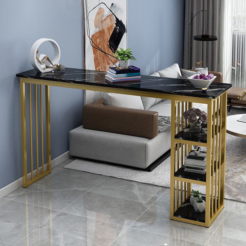 Modern Style Bistro Bar Table Rectangle Wine Rack Bar Table for Living Room