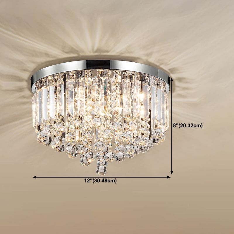 Modern Minimalist Ceiling Lamp Nordic Crystal Flush Mount Light Fixture for Bedroom