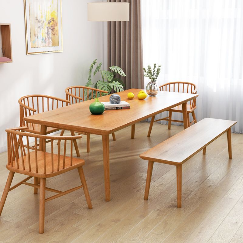 Mesa de cocina de madera sólida de pino mesa de comedor rectangular moderna con 4 patas para restaurante