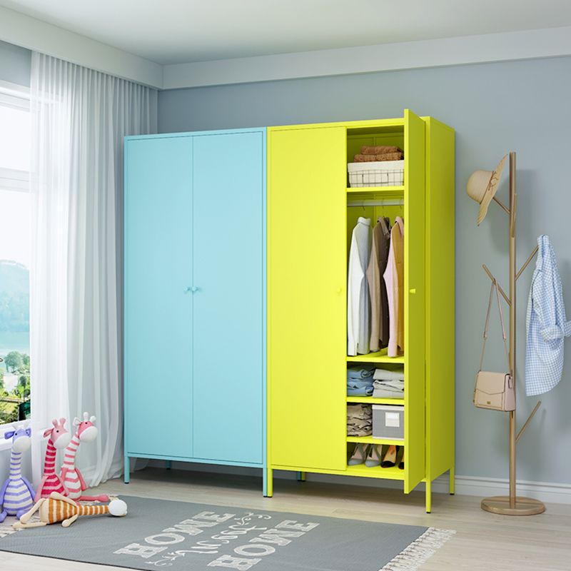 Contemporary Style Wardrobe Metal Wardrobe Closet with Shelves