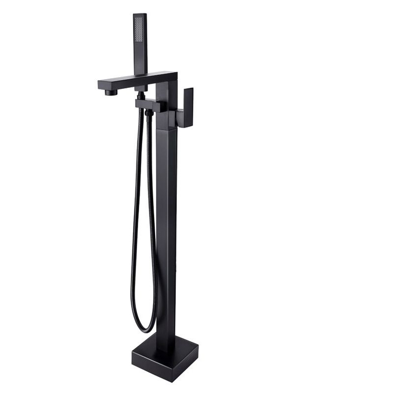 Brass Freestanding Tub Filler Floor Mounted Tub Filler with Handles