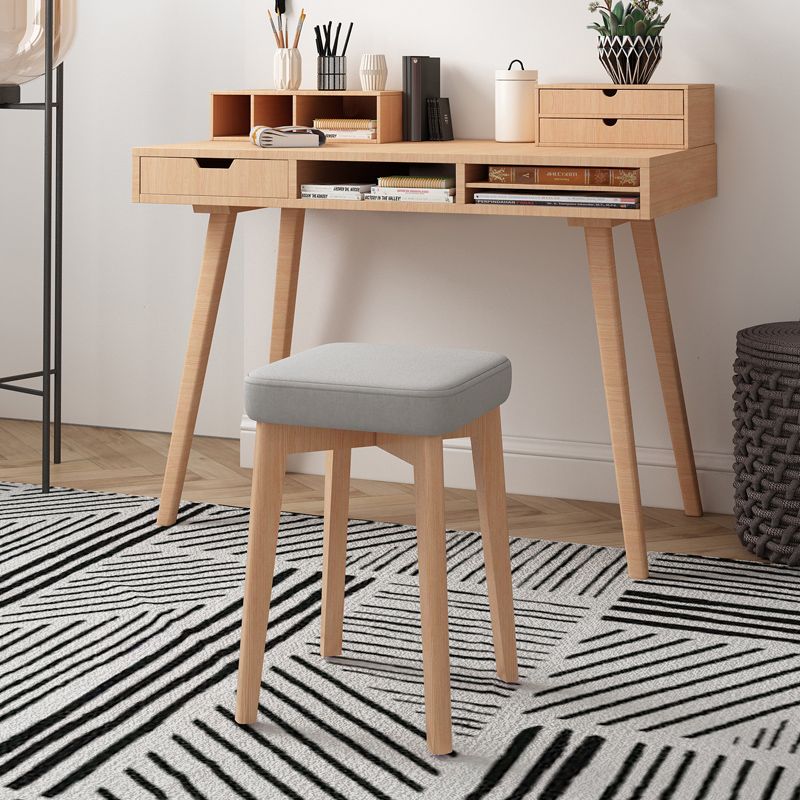 Indoor Cotton Ottoman Tear Resistant with Four Legs Cube Ottoman Square Modern