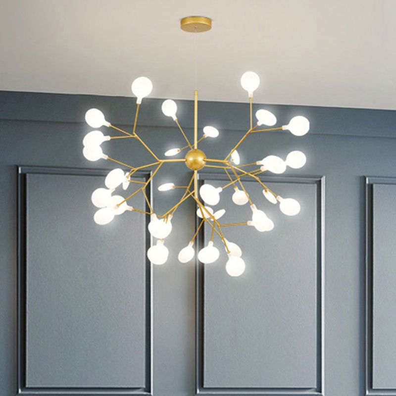 Sputnik Firefly eetkamer LED PLIFILING verlichting Acryl Postmoderne kroonluchter Lamp in goud