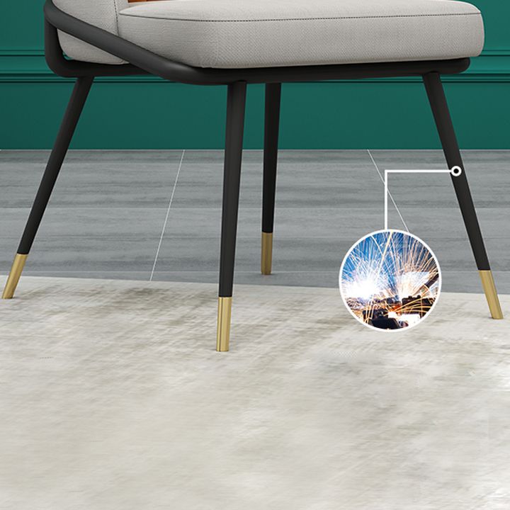 Scandinavian Armless Solid Back Chair for Home Upholstered Side Chair