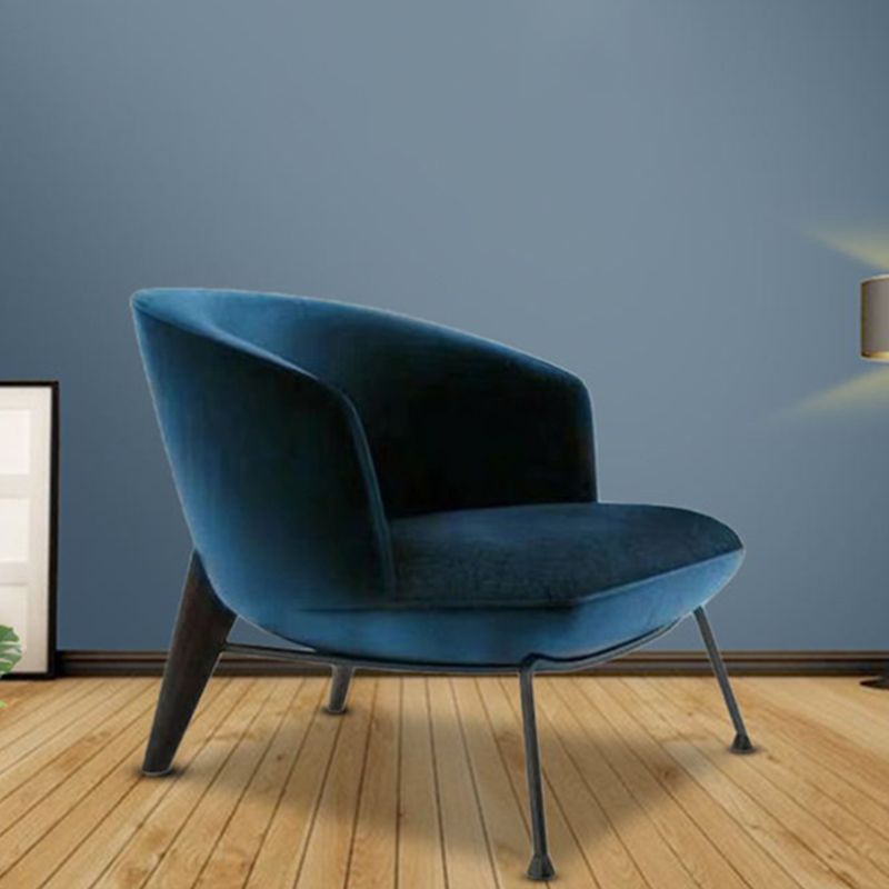 Contemporary Fabric Slipper Armless with Black Legs Accent Chair