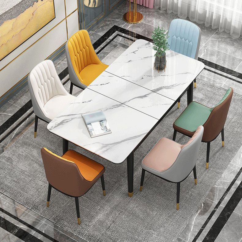 Rechthoek 4 poten Home Furniture Stone Dining Room Collection met druppelblad