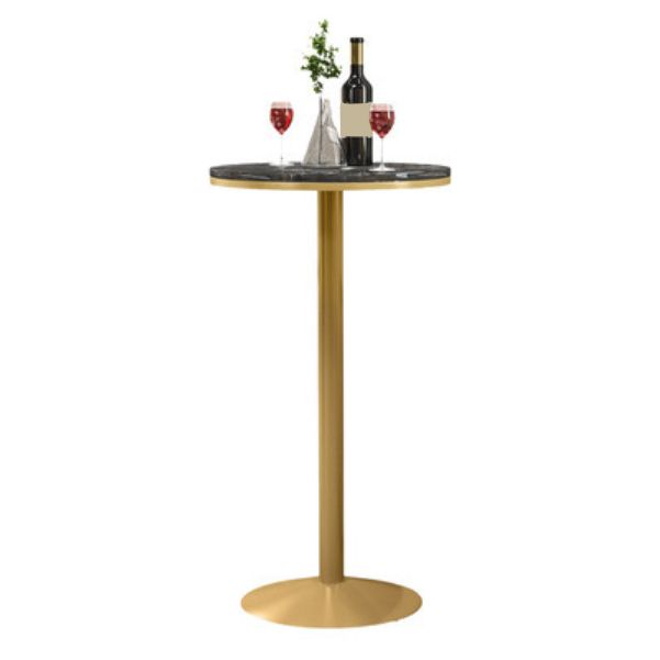 1/3 Pieces Glam Bar Table Set Round Bistro Set with White Faux Marble Top