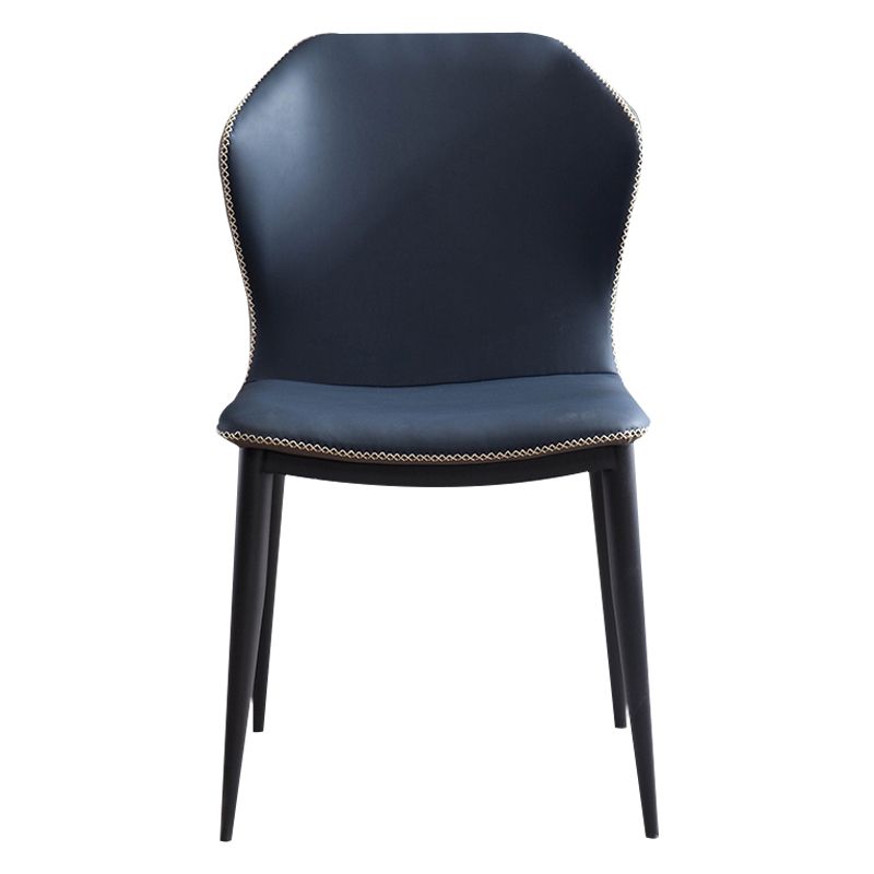 Silla de comedor de metal contemporánea, sin brazos, con respaldo para uso doméstico (juego de 2)