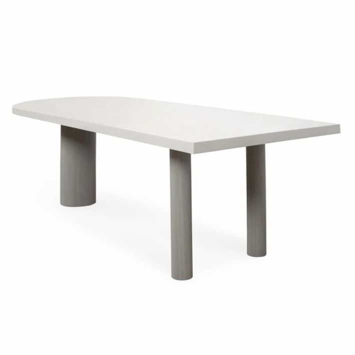 Freiform-Esstisch im minimalistischen Stil, fester Weißton-Tisch mit 3 Beinen