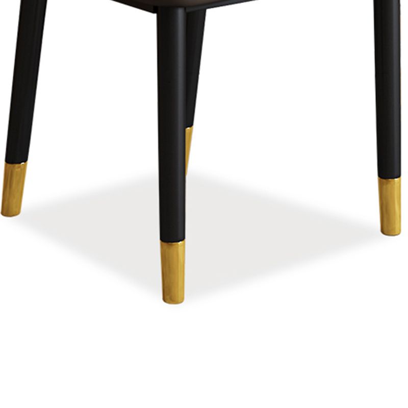 Chaise d'appoint d'intérieur scandinave, chaise de salle à manger rembourrée en métal avec dossier Parsons