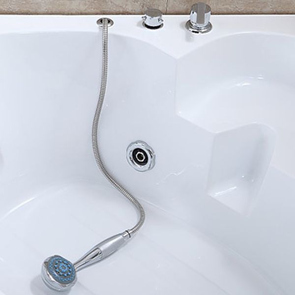 Modern Corner Bathtub Acrylic Soaking White Back to Wall Bathtub