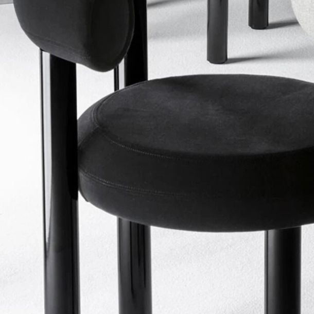 Chaises de salle à manger sans bras tapissées contemporaines, chaises latérales de salle à manger à dossier ouvert pour la maison