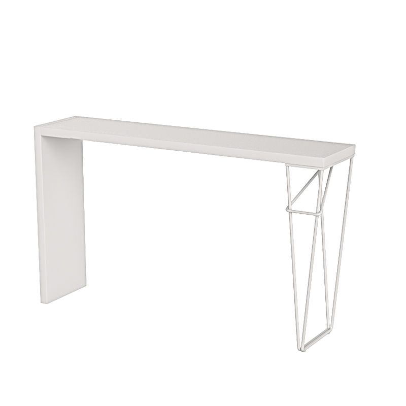 Modern White Bistro Bar Table Rectangle Solid Wood Bar Table for Home