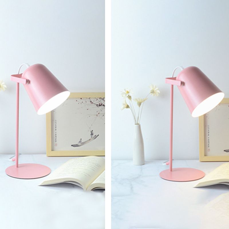 Bell Shade Nordic Style Mini Table Table Lampe 12,5 "Hauteur de lecture de lite de lecture avec base ronde en métal