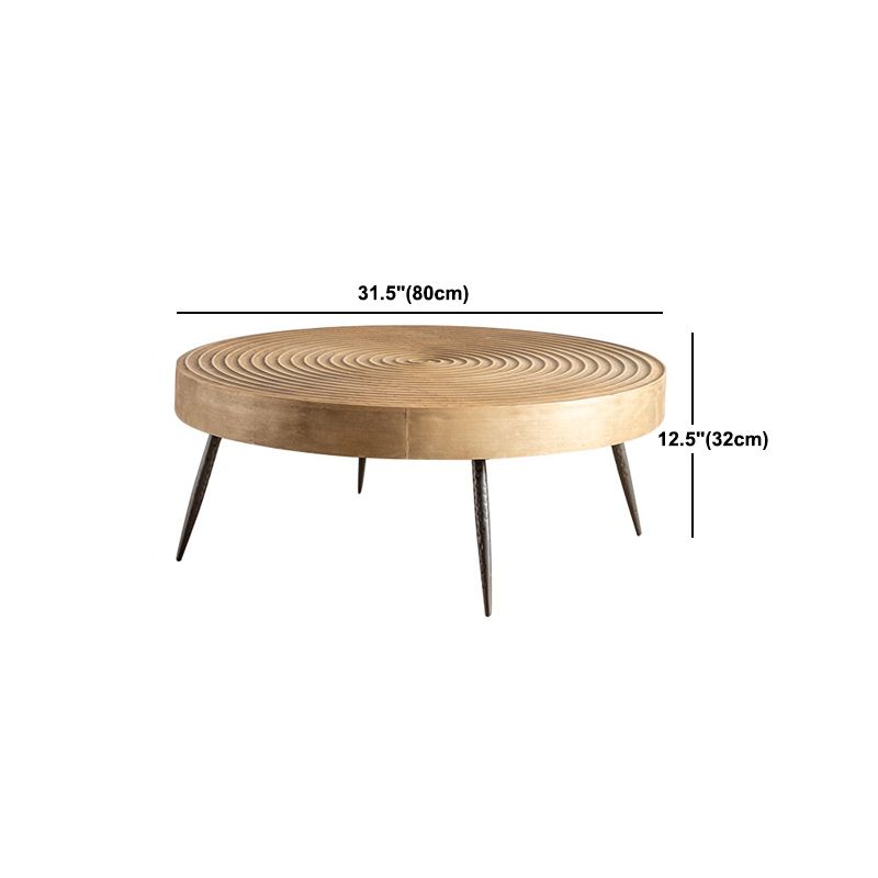 Scandinavian 4 Legs Cocktail Table Round Wooden Coffee Table for Home