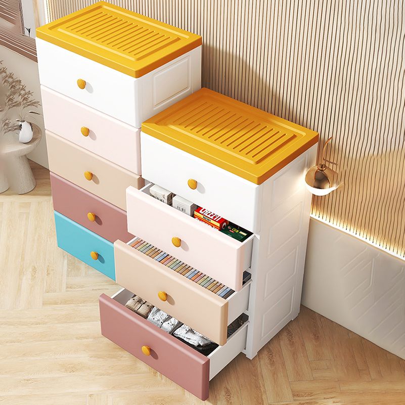 Plastic Dresser for Kids Nordic Rectangle Kids Vertical Dresser