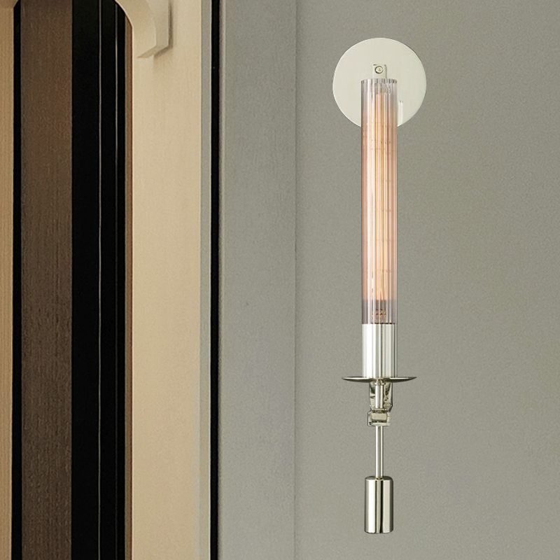 Tube Bathroom Wall Mount Light Minimalist Metal 1/2-Head Brass/Black/Chrome Sconce Lighting Fixture