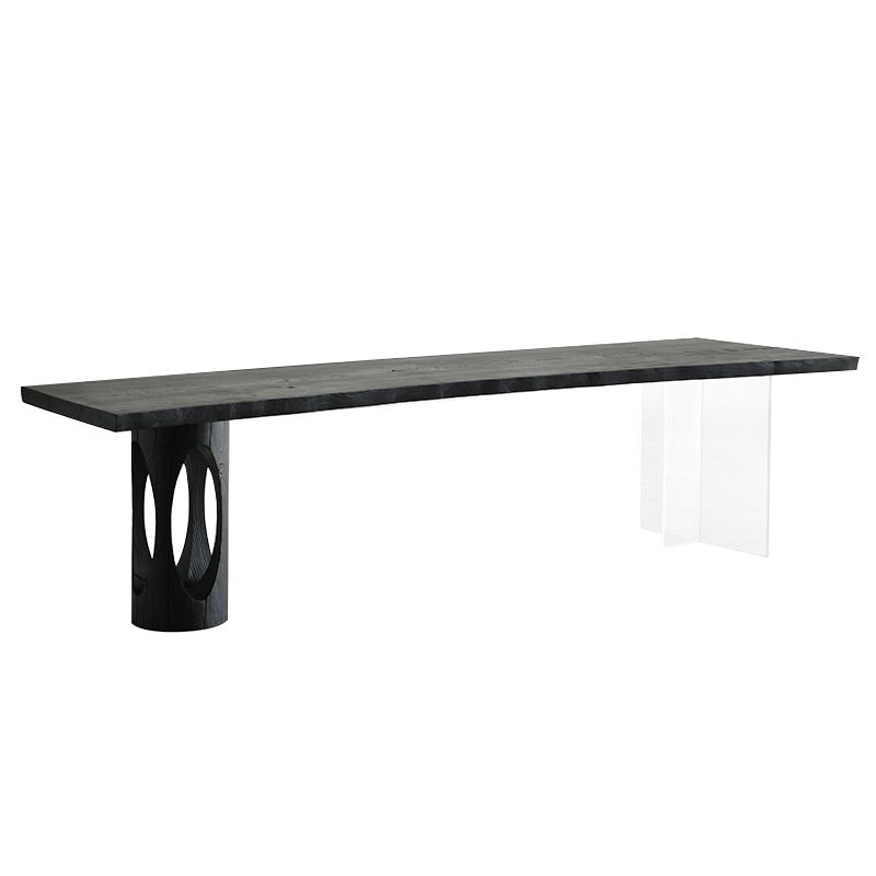 Modern 1/2 Pieces Rectangle Dining Set Solid Wood Top Dining Table with Chairs