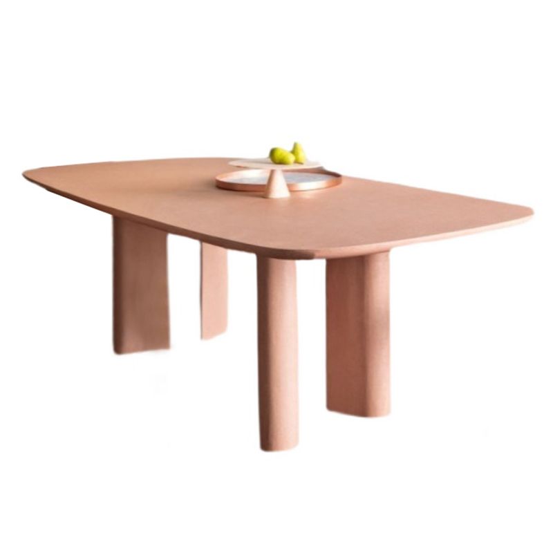 Vast hout eigentijdse ovale eettafel vaste houten boventafel voor eetkamer