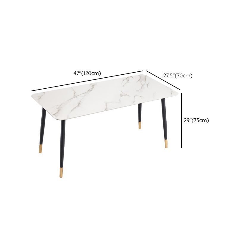 Matte Finish Stone Dinette Table Contemporary Rectangle Dining Table