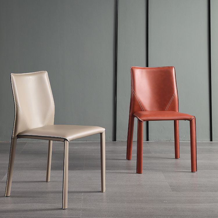 Dining Room Armless Chair Home Faux Leather Parsons Dining Chair