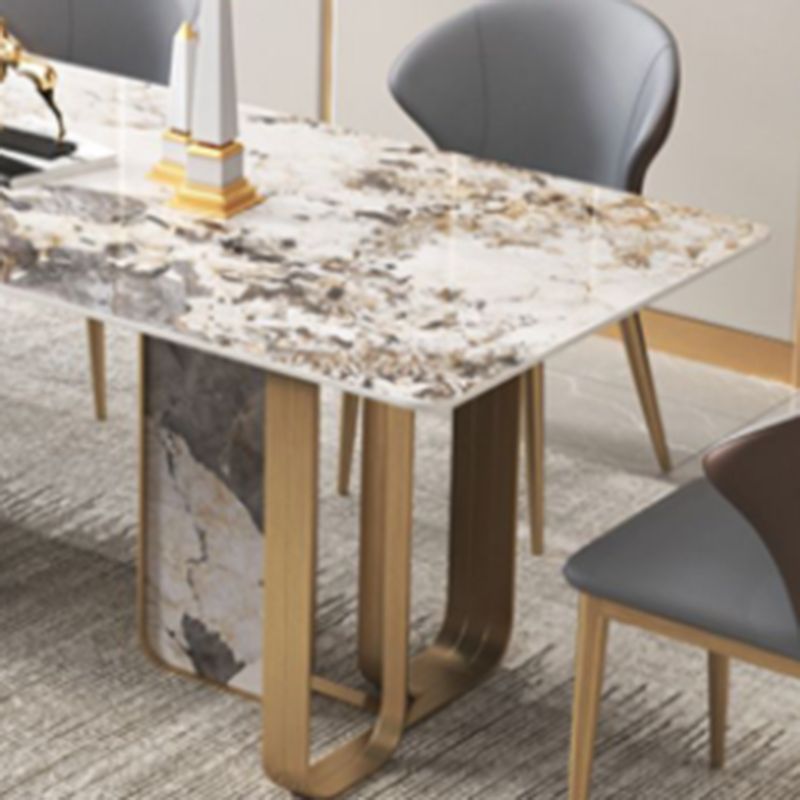 Luxurious Rectangle Dining Set 1/2/3/5/6/7/9 Pieces Sintered Stone Top Dinette Table Set