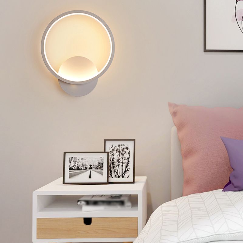 1-Light Modern Wall Sconce Geometric LED Wall Light with Metal for Living Room