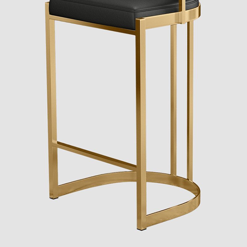 Glam Jewelry Shop Footrest Stool Matte Finish PU Leather Barstool
