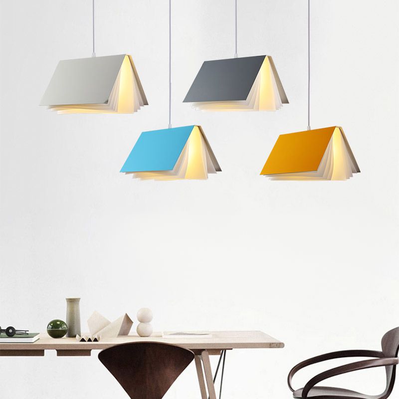 Lámpara de colgante de macarrones de hierro ligero de color colgante artístico moderno con telas