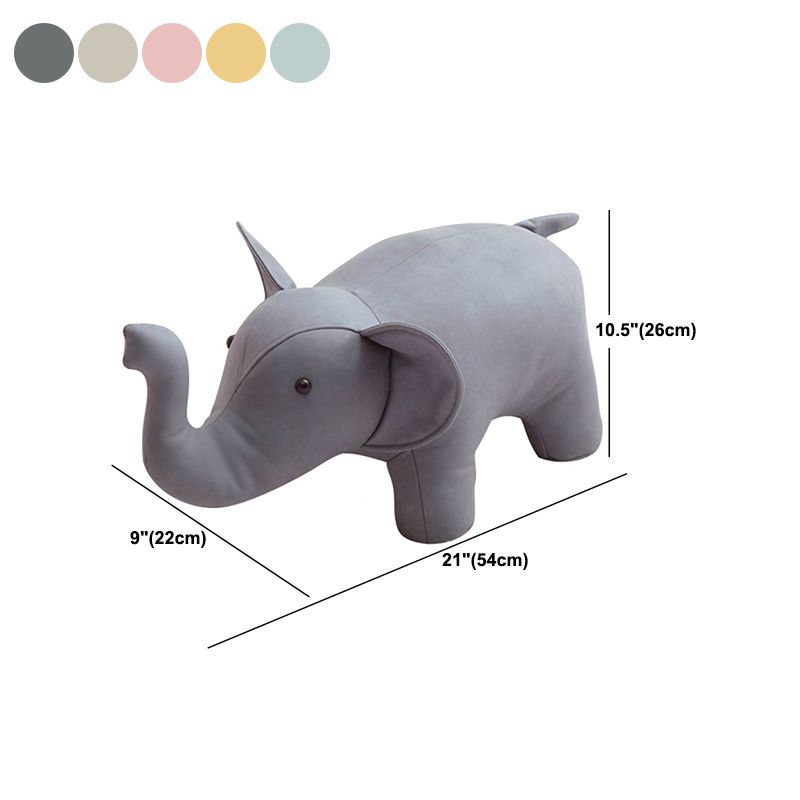 Fabric Pouf Solid Color Animal Shape Stain Resistant Modern Pouf Ottoman