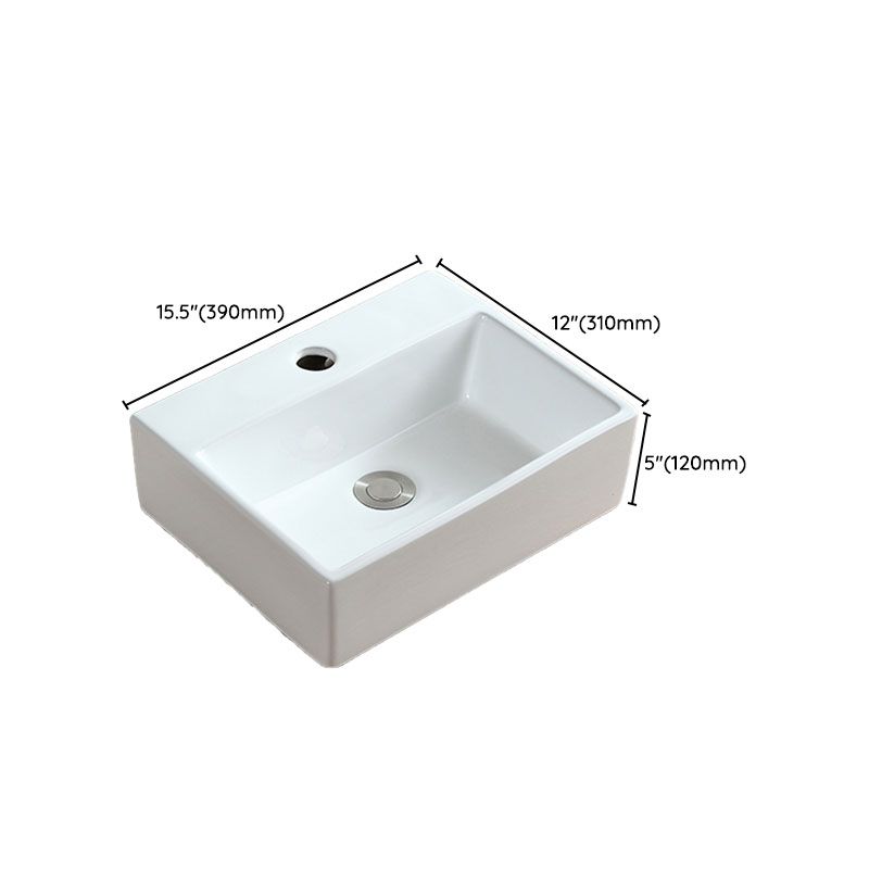 White Bathroom Sink Vessel Porcelain Bathroom Sink (Not Including Faucet)