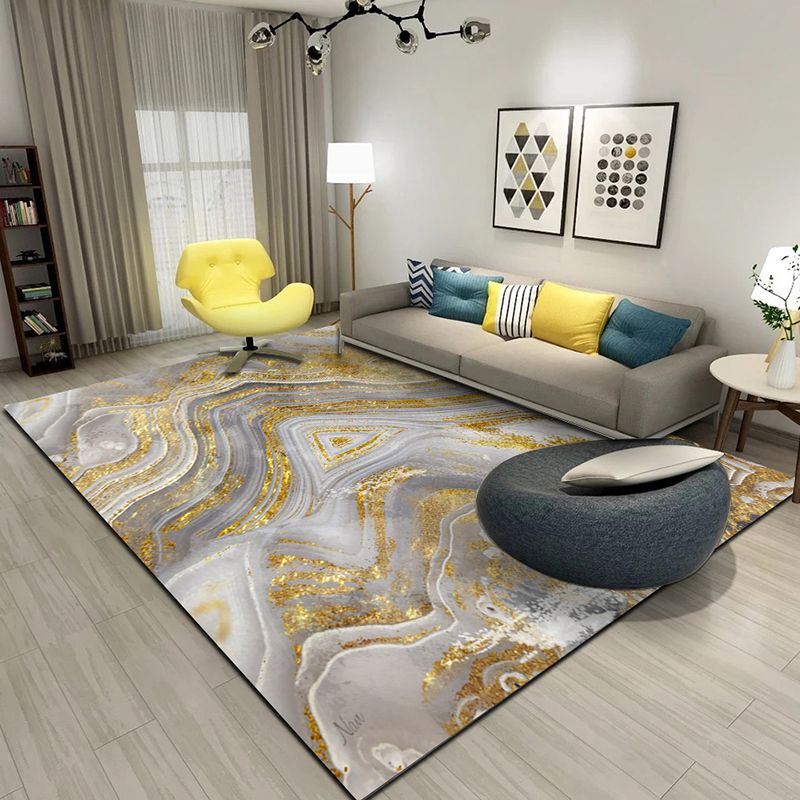 Modern Color Blooming Rug Color Mixed Polyester Area Carpet Stain Resistant Rug for Living Room