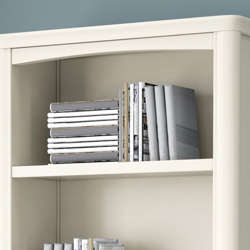 Wood Standard Bookshelf White Contemporary Bookcase with Shelves