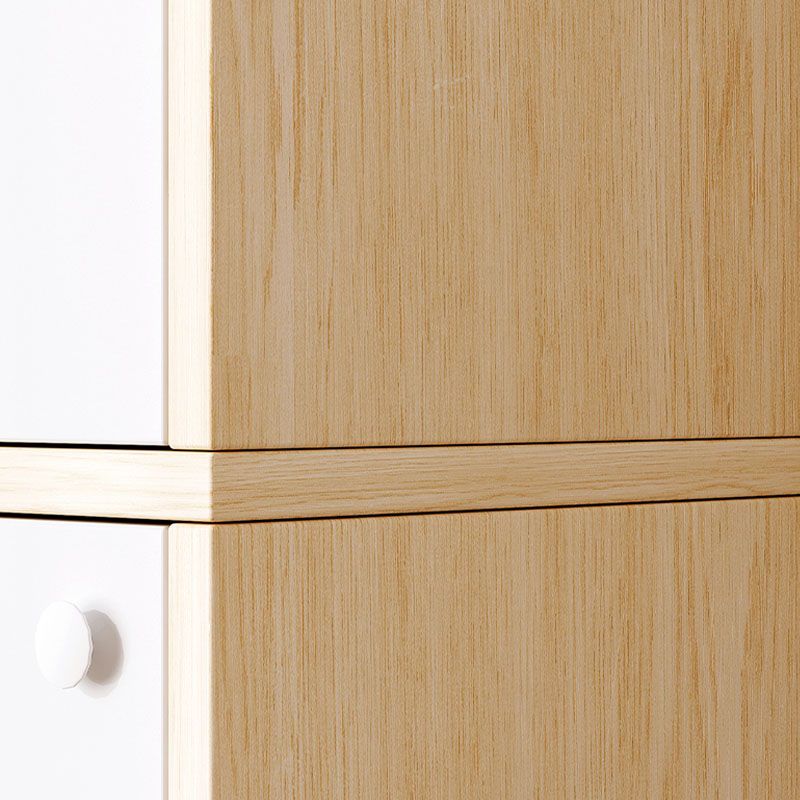 Modern Style Bookcase Wood Closed Back Bookshelf with Door for Home Office