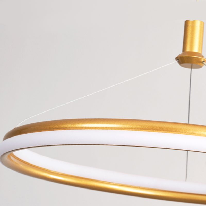 Lumo circolare a livello singolo leggero moderno lampadario in metallo Apparecchio di illuminazione