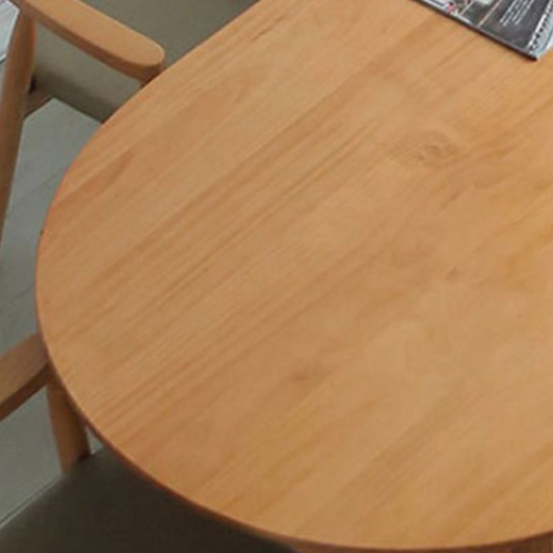 Simple Style Oval Wood Table Sled Solid Wood Base Home Table