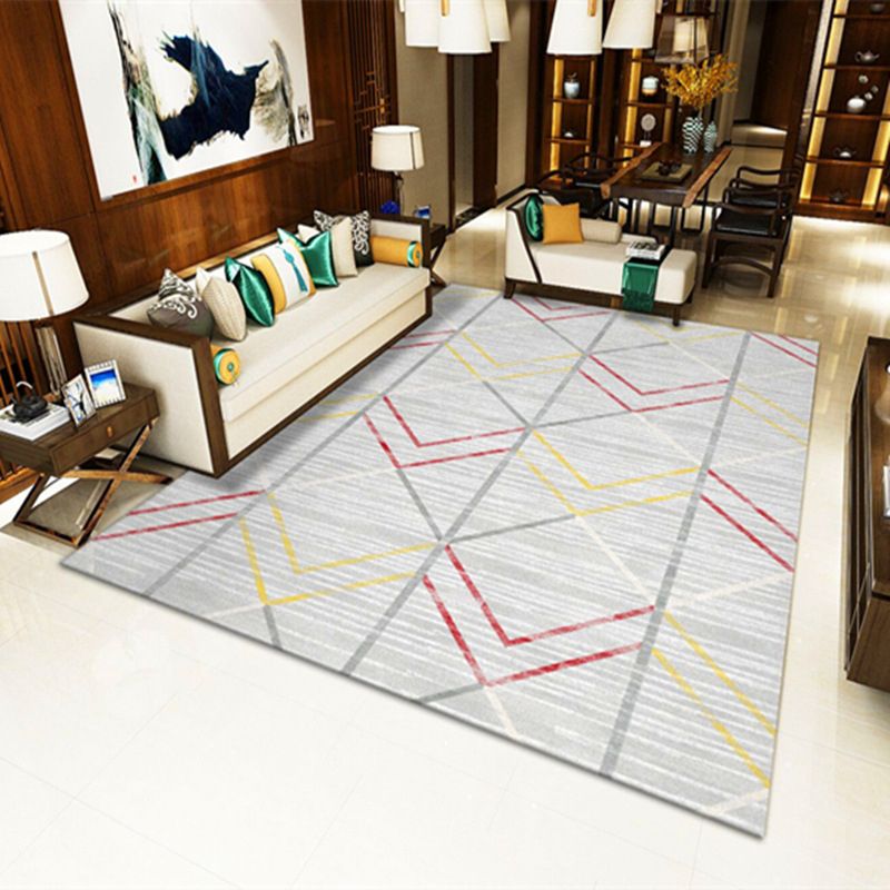 Aesthetic Contemporary Rectangle Rug Simplicity Geometry Pattern Indoor Rug Polyester Washable Indoor Carpet for Home Decor